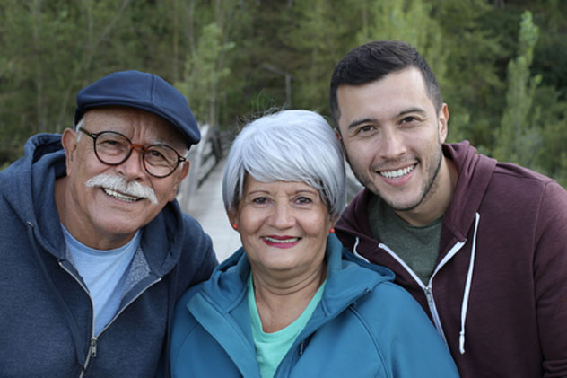 Older Father and Mother with Son