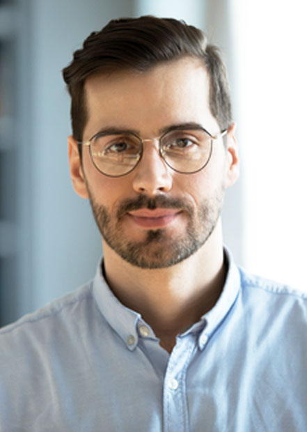 Young man with glasses